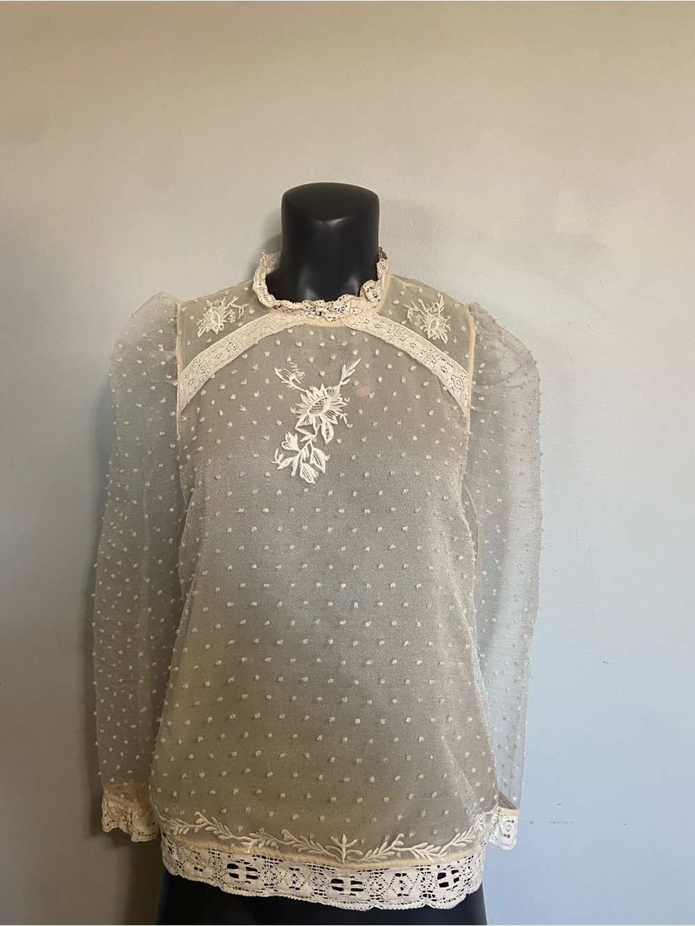 Zara Ivory Lace Blouse